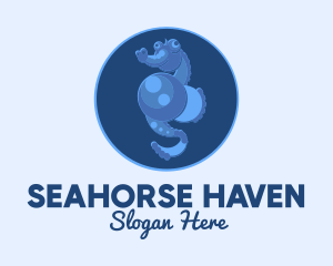 Blue Seahorse Oceanarium logo design