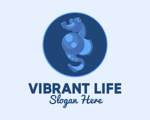 Blue Seahorse Oceanarium logo design