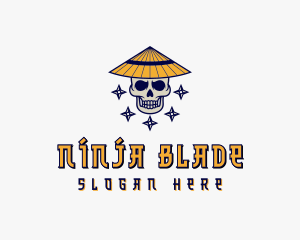 Shuriken Skull Ninja logo design