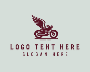 Motorcross - Motorcycle Wings Biker logo design