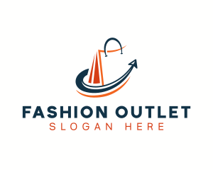 Outlet - Shopping Arrow Sale logo design