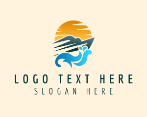 Holiday - Sunset Yacht Ocean logo design