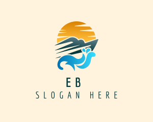 Sunset Yacht Ocean Logo