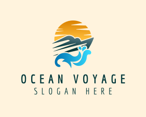 Sunset Yacht Ocean logo design