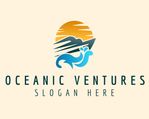 Sunset Yacht Ocean logo design