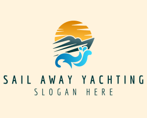 Sunset Yacht Ocean logo design