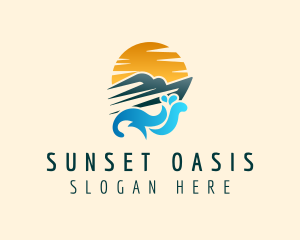 Sunset Yacht Ocean logo design