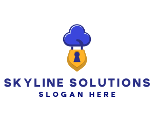 Security Cloud Lock logo design