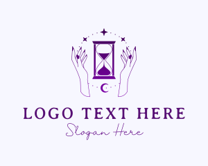 Hourglass - Mystic Hands Hourglass logo design