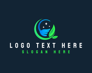 Broom - Mop Leaf Cleaning logo design