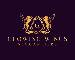 Pegasus Wings Horse logo design