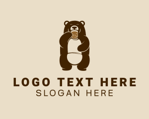 Diner - Brown Grizzly Bear logo design