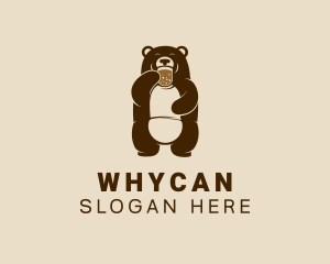 Coffee - Brown Grizzly Bear logo design