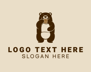 Glass - Brown Grizzly Bear logo design