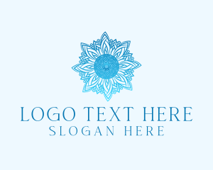 Relax - Blue Mandala Pattern logo design