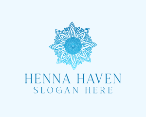 Henna - Blue Mandala Pattern logo design