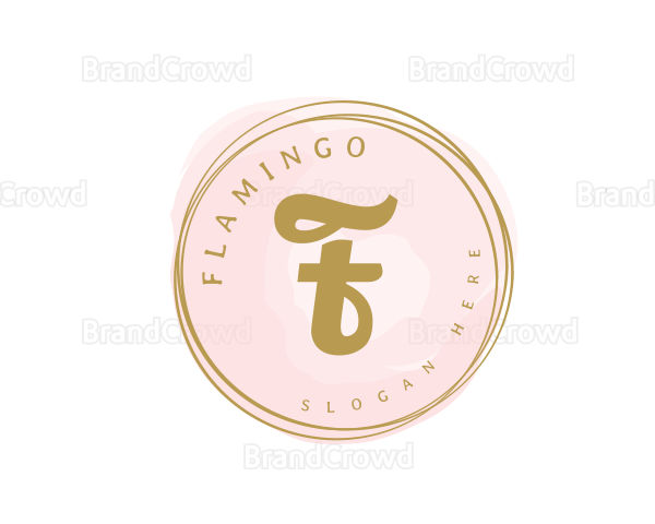 Premium Golden Cosmetics Watercolor Logo