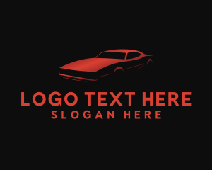 Auto Detailing - Red Car Automotive logo design