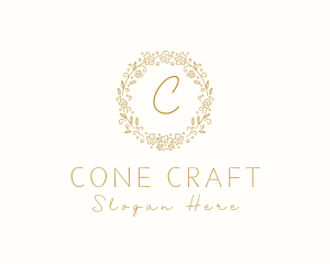 Organic Floral Wreath Spa logo design