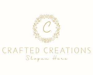 Organic Floral Wreath Spa logo design