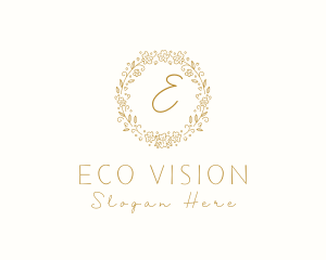 Organic Floral Wreath Spa logo design