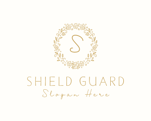 Golden - Organic Floral Wreath Spa logo design