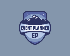 Hiker - Mountain Peak Camping logo design