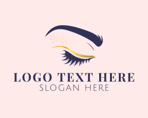 Eye Lash Glitter Fashion logo design