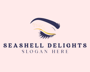 Eye Lash Glitter Fashion logo design