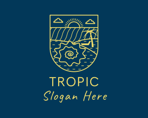 Tropical Beachside Resort logo design