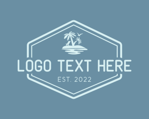 Tourist - Tropical Island Beach logo design