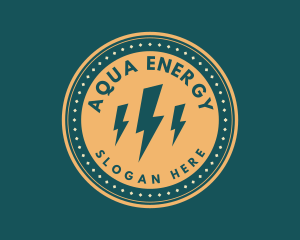 Retro Power Electric Energy  logo design