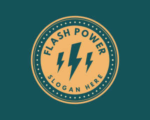 Retro Power Electric Energy  logo design