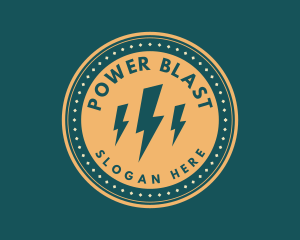 Retro Power Electric Energy  logo design