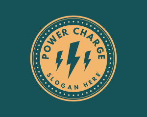 Retro Power Electric Energy  logo design