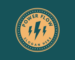 Retro Power Electric Energy  logo design