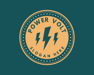 Retro Power Electric Energy  logo design