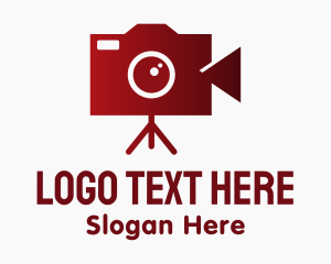 Photo Studio - Red Film Camera logo design