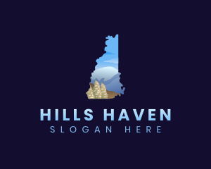 New Hampshire Mountain Landscape logo design