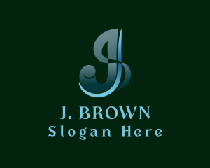 Blue Letter J Business logo design