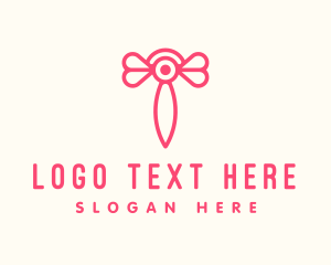 Butterfly - Pink Insect Letter T logo design
