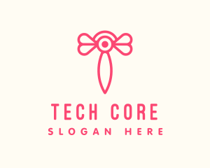 Pink Insect Letter T logo design