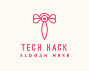 Pink Insect Letter T logo design