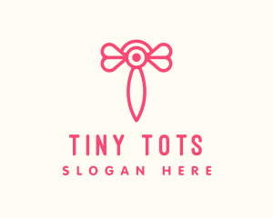 Pink Insect Letter T logo design