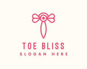 Pink Insect Letter T logo design