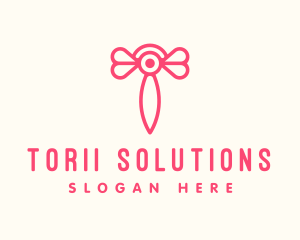 Pink Insect Letter T logo design