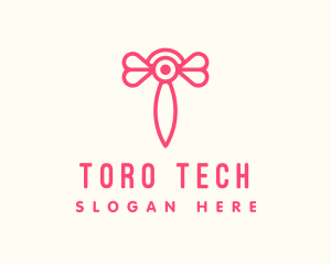 Pink Insect Letter T logo design