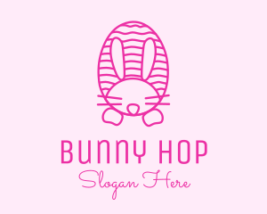 Pink  Easter Bunny logo design