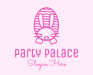 Pink  Easter Bunny logo design