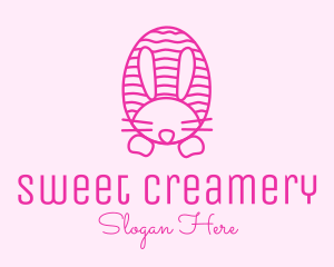 Pink  Easter Bunny logo design